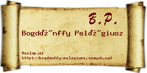 Bogdánffy Pelágiusz névjegykártya